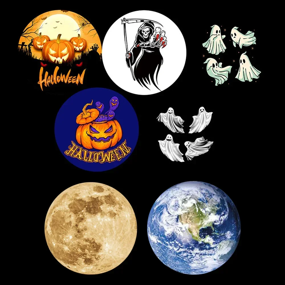 Проекционная лампа Moon Earth на Хэллоуин, Призрачная Тыква, Проектор, Перезаряжаемый светодиодный Ночник, Фоновая лампа для фотосъемки, Атмосферная Лампа . ' - ' . 1