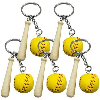 5шт Бейсбольное Кольцо Для Ключей Рюкзак Сумка Подвесной Декор Подарок для Любителей Бейсбола