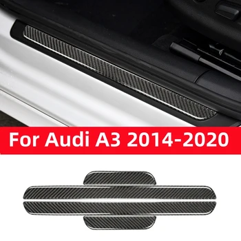 Для Audi A3 8V 2014-2019 Автомобильные Аксессуары, Защита порога автомобиля, наклейки на педаль из углеродного волокна, Накладка