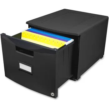 Мини-шкаф для хранения файлов, Прочный, Устойчивый к царапинам, с Замковыми Роликами Черного цвета