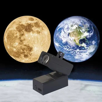 Проекционная лампа Moon Earth на Хэллоуин, Призрачная Тыква, Проектор, Перезаряжаемый светодиодный Ночник, Фоновая лампа для фотосъемки, Атмосферная Лампа