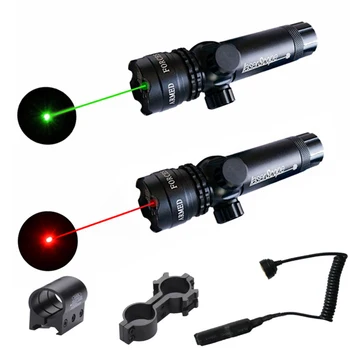 Тактический охотничий Зеленый Лазерный точечный прицел с регулируемой длиной волны 532 нм, красная лазерная указка, оптический прицел для винтовки, направляющий ствол с креплением для реле давления