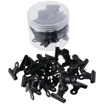 Черные нажимные зажимы 50шт Металлические с зажимами Нажимные штифты с ящиком для хранения, канцелярские кнопки для большого пальца